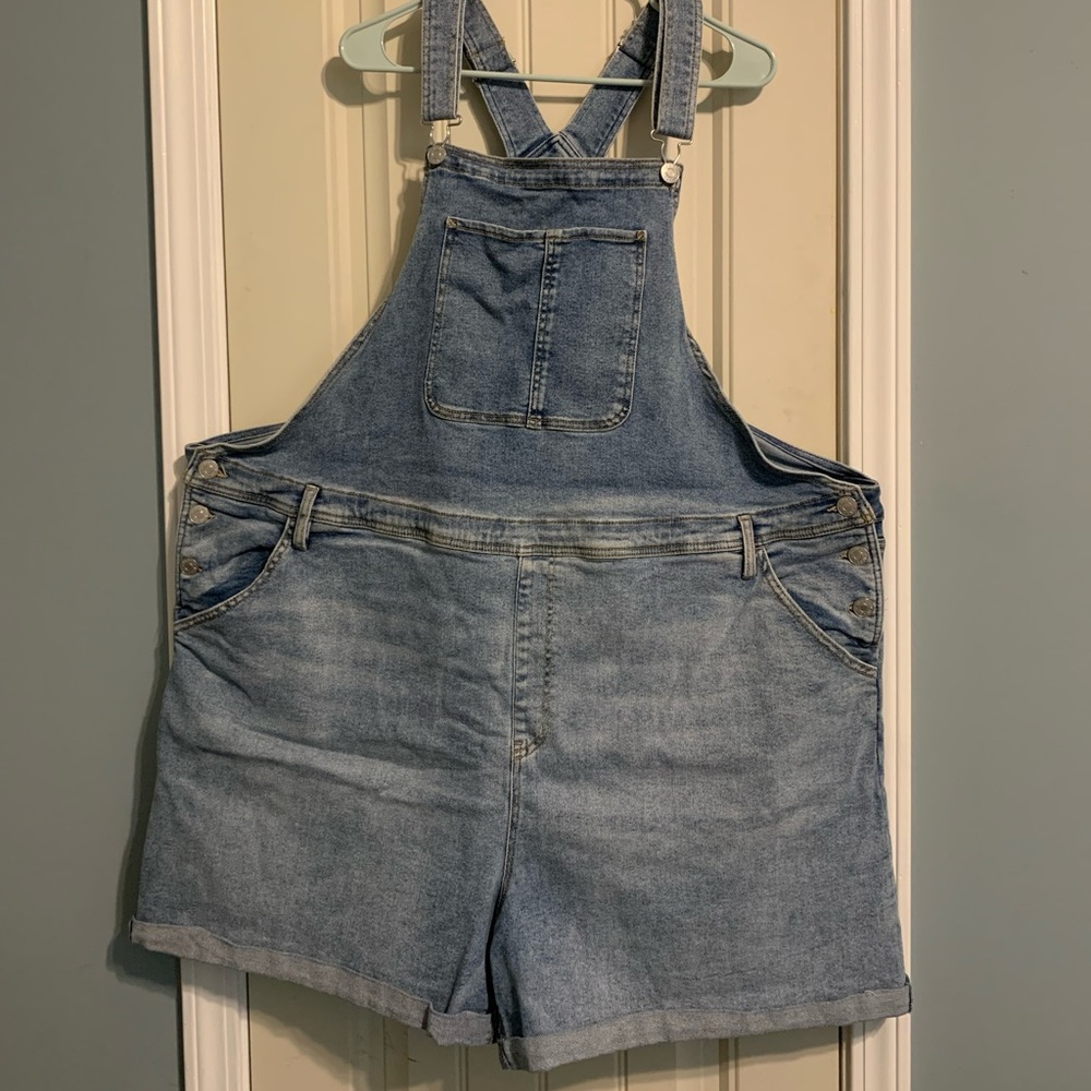 Plus Size Denim Overall Shorts (Shortalls)